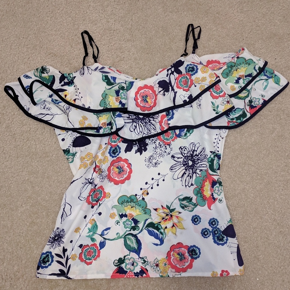 Cold Shoulder Floral Top